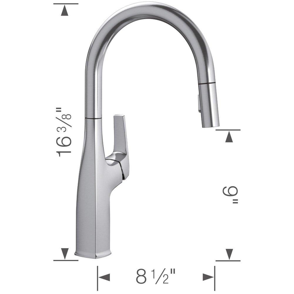 BLANCO PVD Steel Single Handle Pull Down Kitchen Faucet 