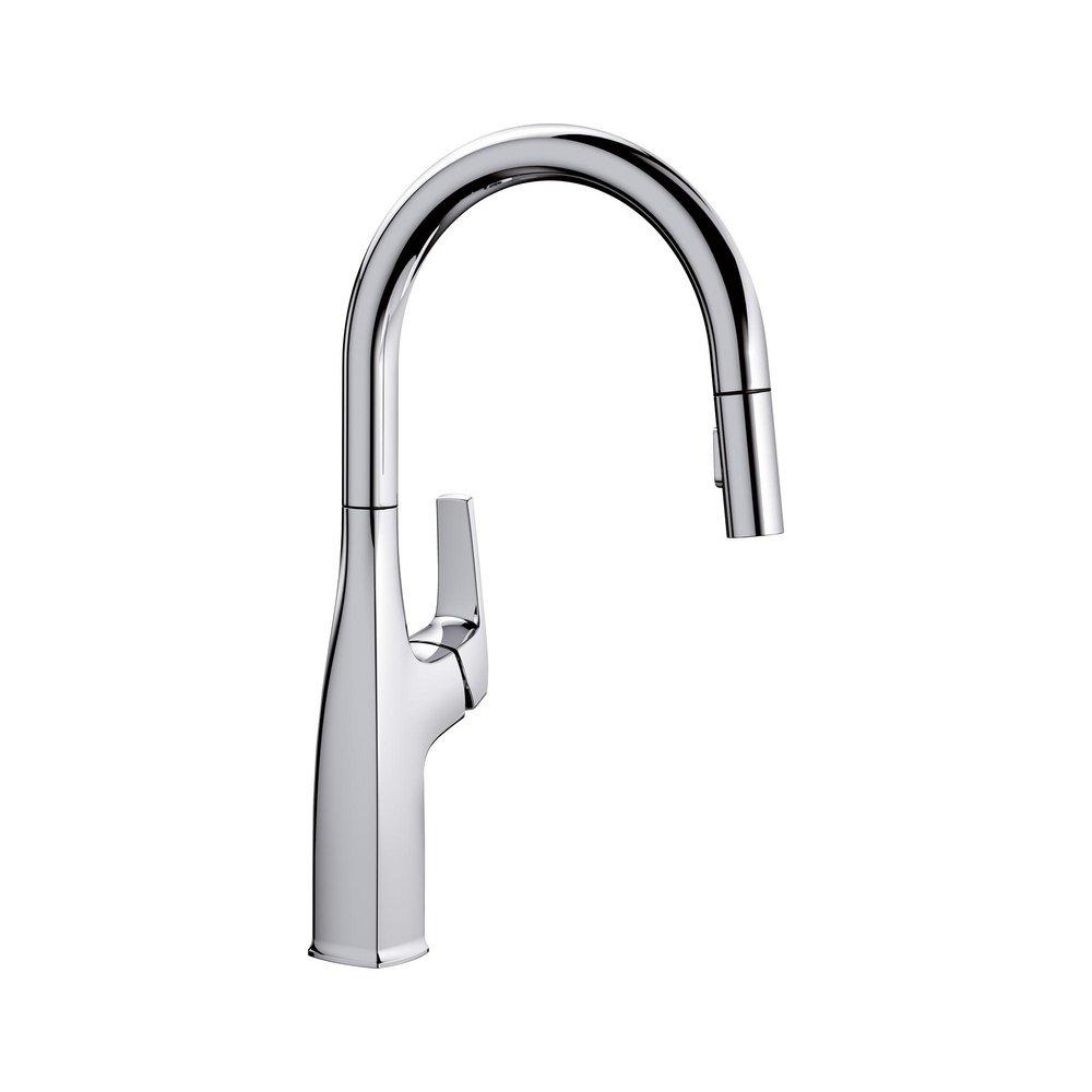 BLANCO Chrome Single Handle Pull Down Kitchen Faucet 
