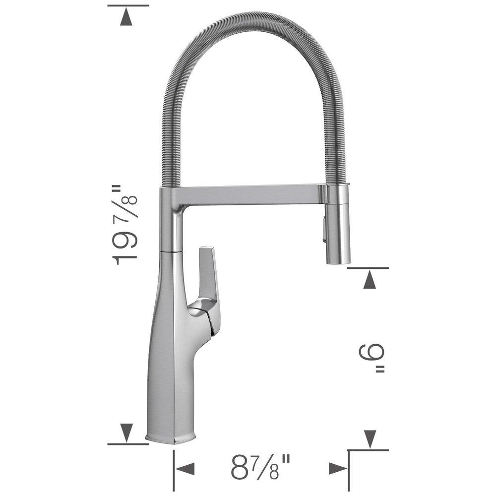 BLANCO PVD Steel Single Handle Pull Out Kitchen Faucet 