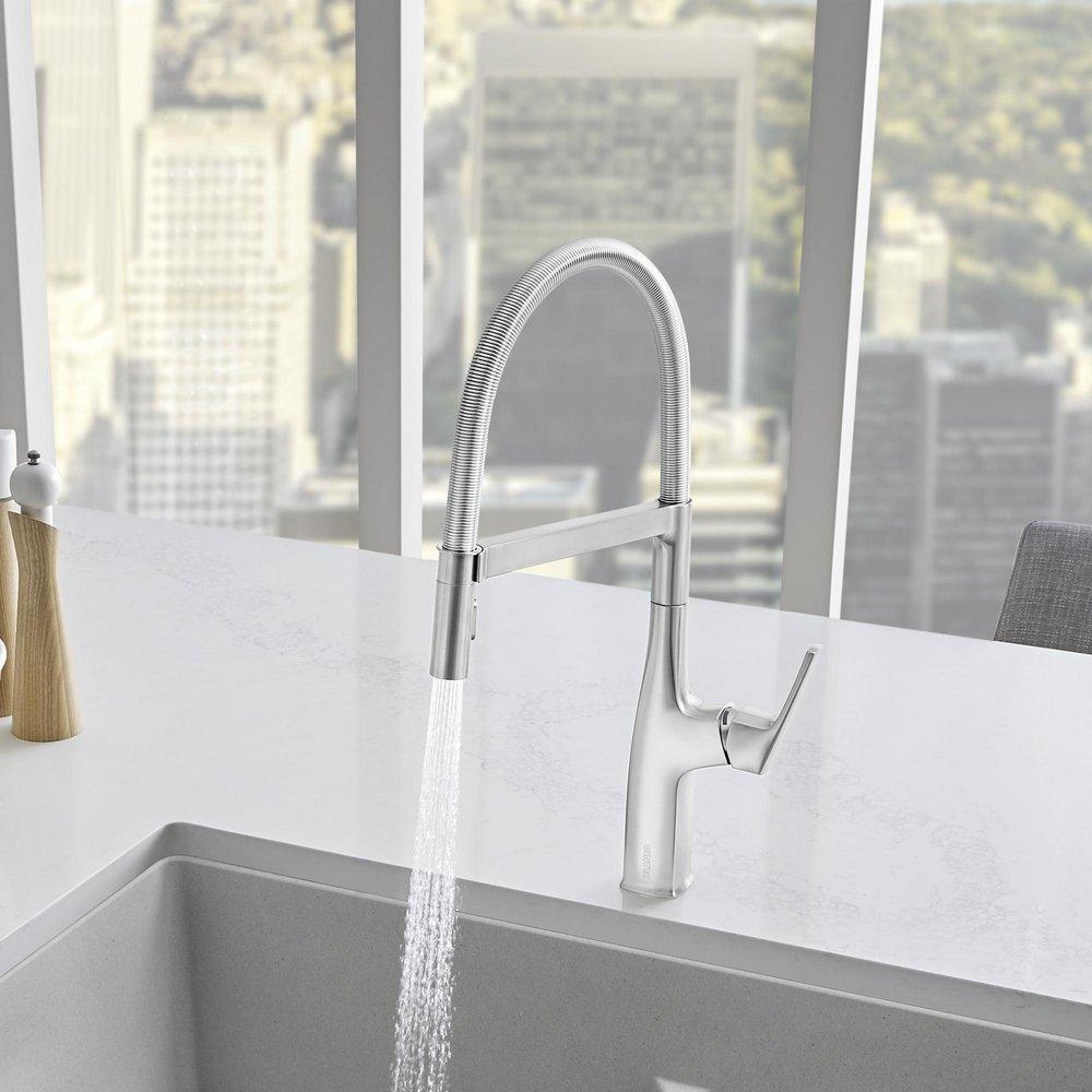 BLANCO PVD Steel Single Handle Pull Out Kitchen Faucet 