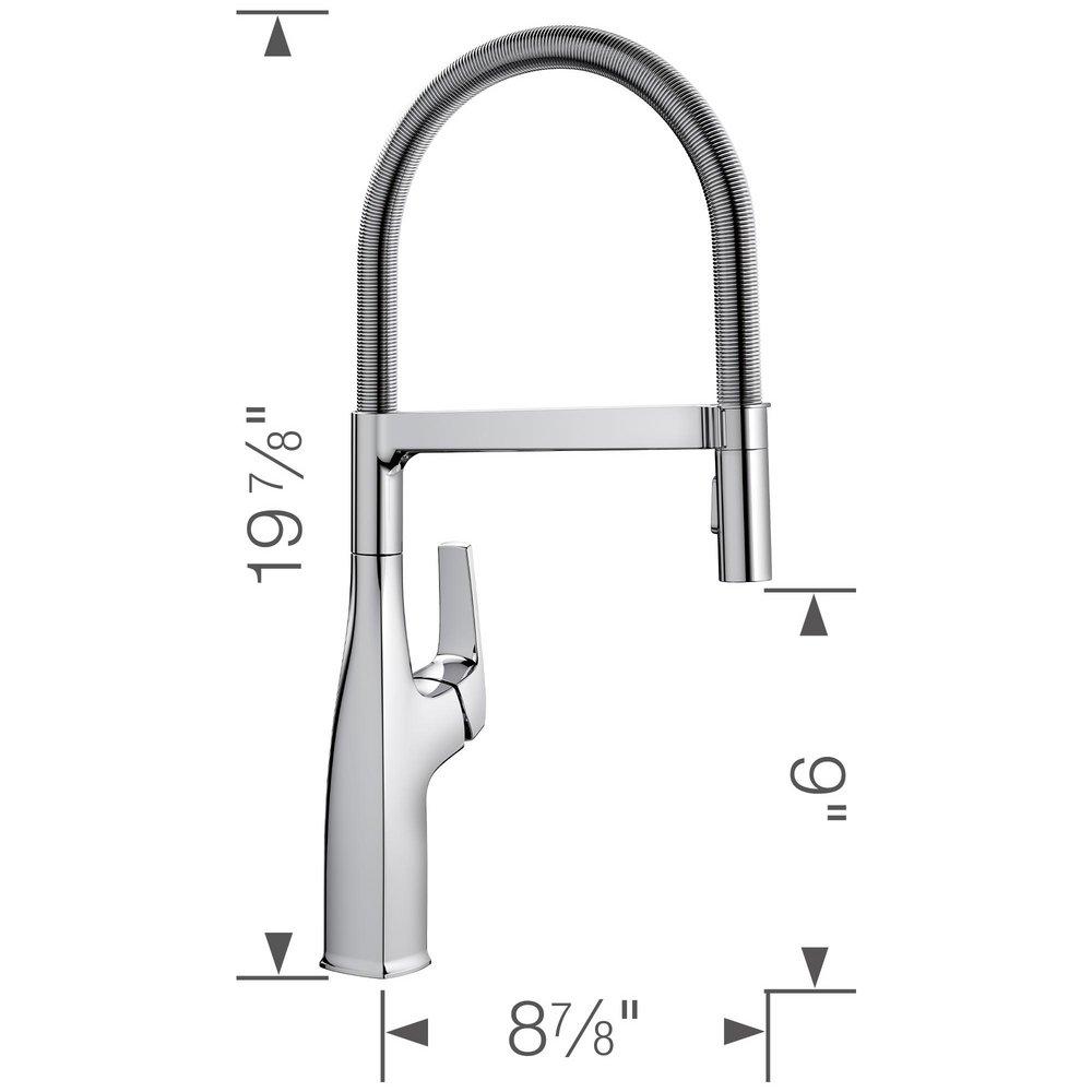 BLANCO Chrome Single Handle Pull Out Kitchen Faucet 