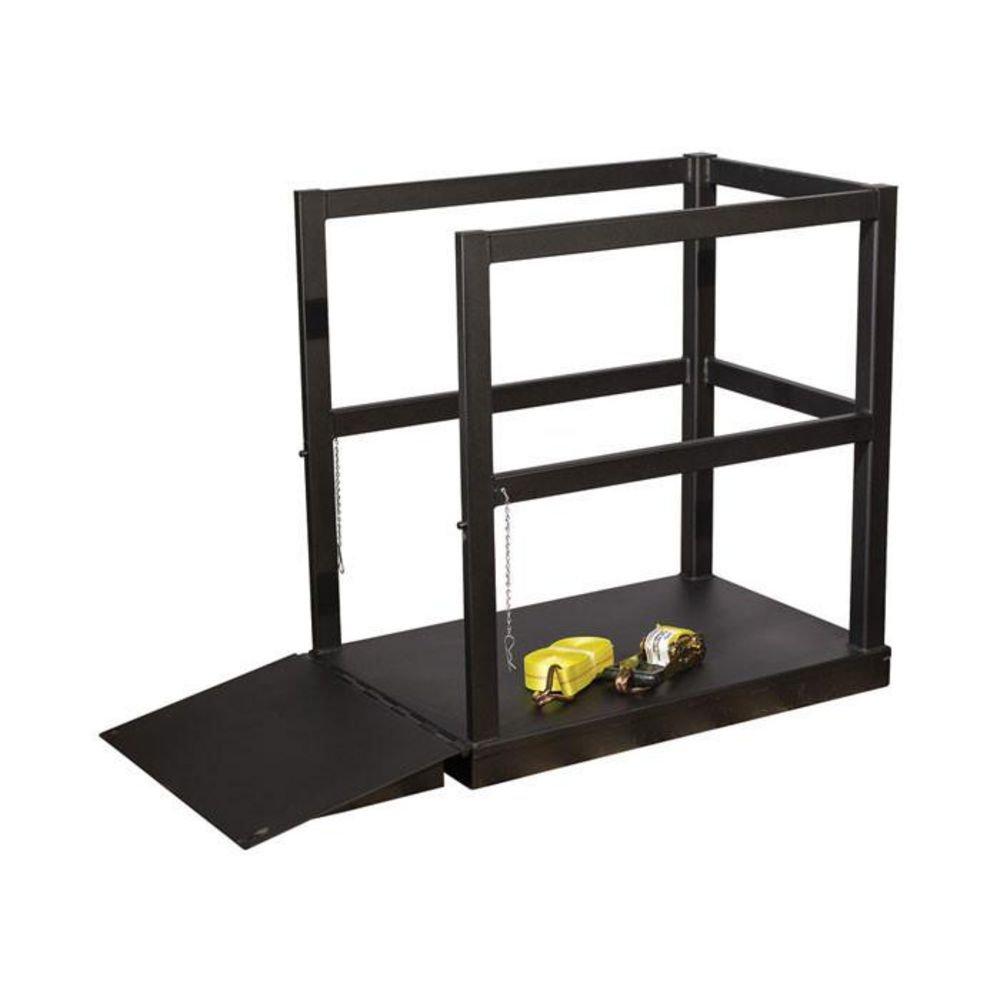 Steel End Loaded (6) Gas Cylinder Forklift Pallet with Ramp - 2400lb Capacity 