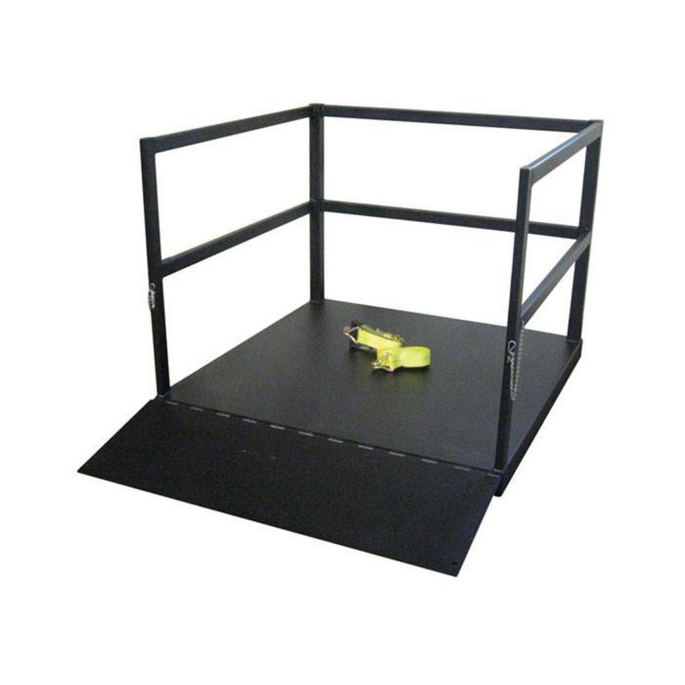 Steel End Loaded (21) Gas Cylinder Forklift Pallet w/ Firewall and Ramp - 6000lb Capacity 