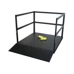 Steel End Loaded (21) Gas Cylinder Forklift Pallet w/ Firewall and Ramp - 6000lb Capacity