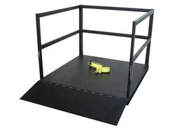Steel End Loaded (21) Gas Cylinder Forklift Pallet w/ Firewall and Ramp - 6000lb Capacity