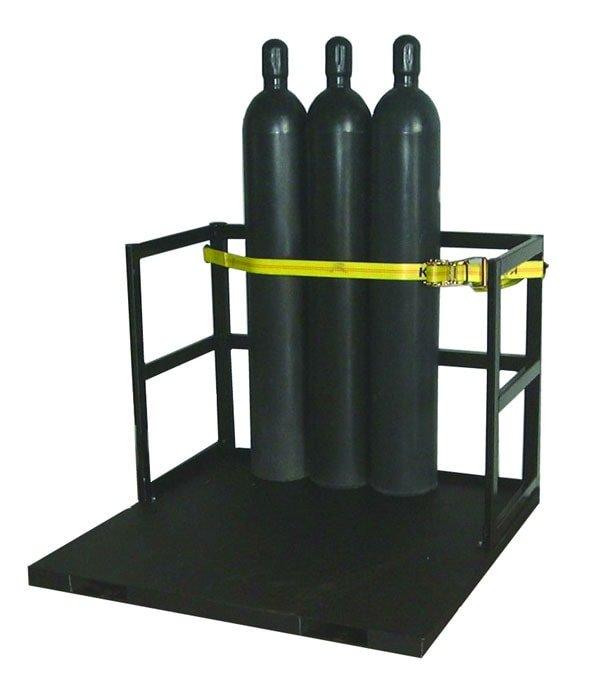 Steel End Loaded (21) Gas Cylinder Forklift Pallet - 6000lb Capacity 