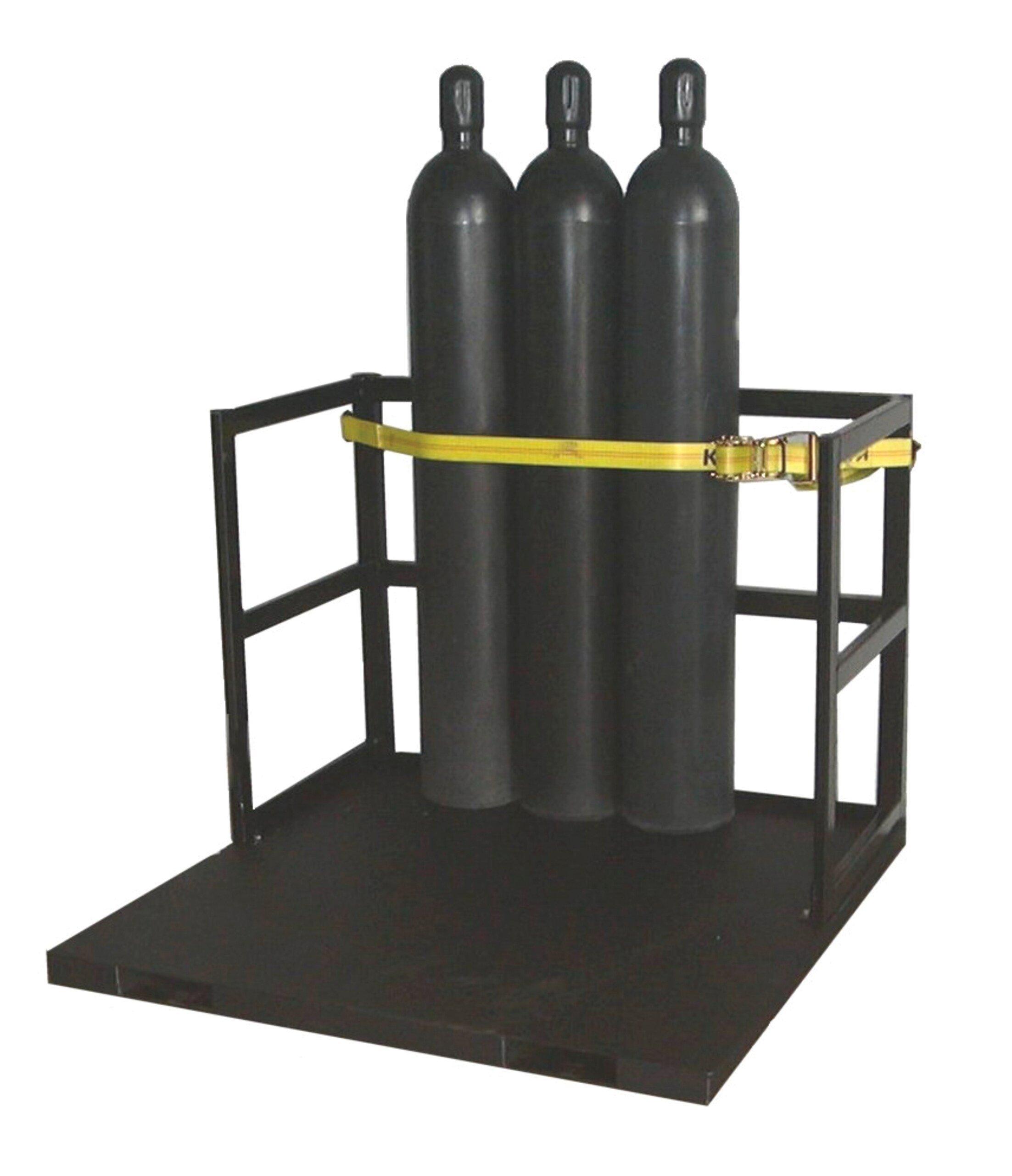 Steel End Loaded (21) Gas Cylinder Forklift Pallet - 6000lb Capacity 