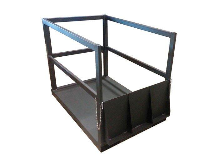 Steel End Loaded (14) Gas Cylinder Forklift Pallet w/ Ramp - 3600lb Capacity 