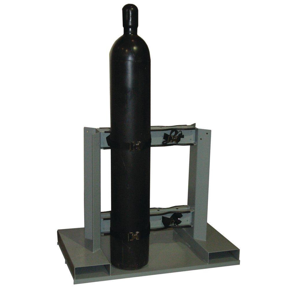 Low Profile Steel (4) Cylinder Individually Secured Gas Cylinder Forklift Pallet - 1200lb Capacity 