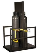 Steel (12) Gas Cylinder Forklift Pallet w/ Firewall - 4000lb Capacity 