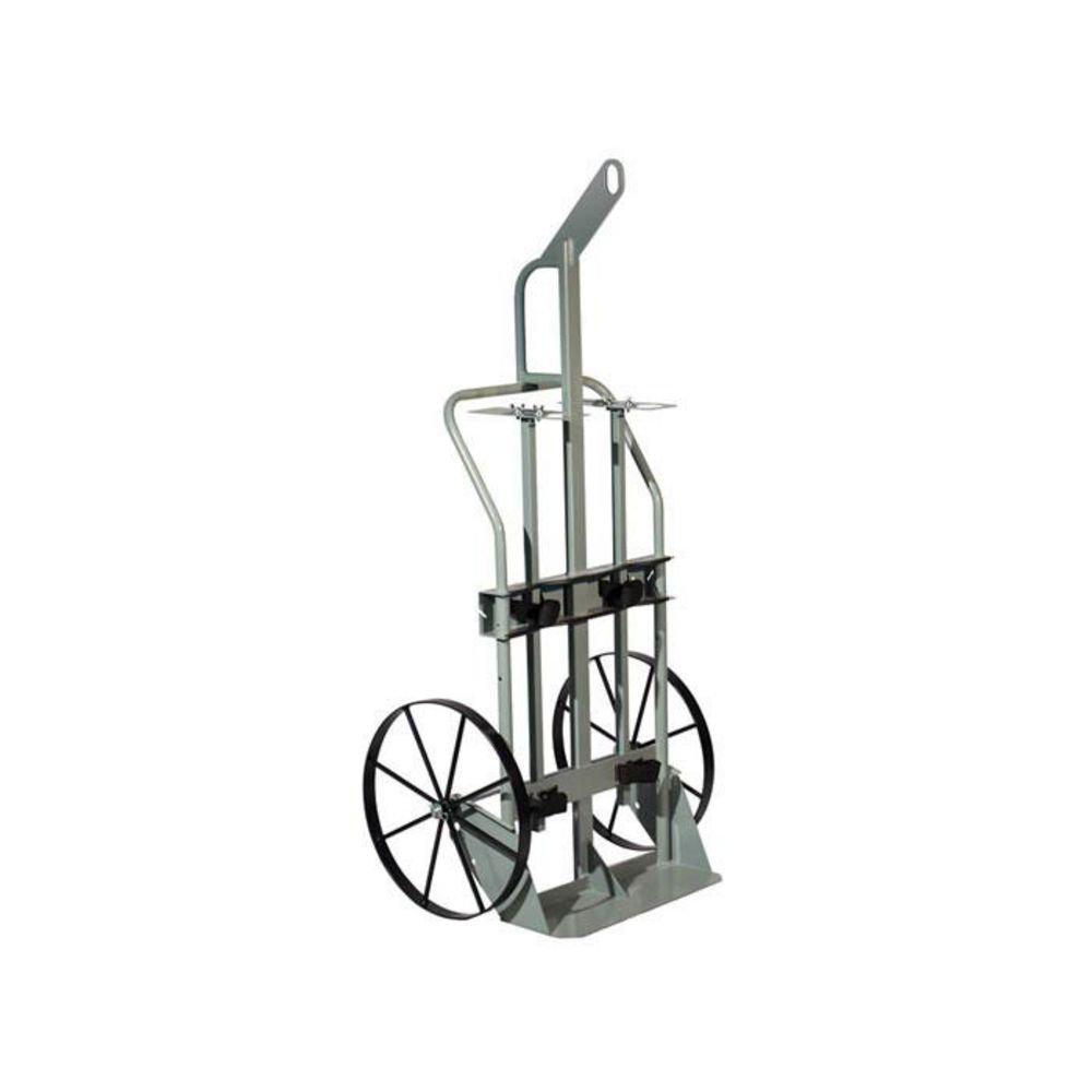 Double Cylinder 32"W 600lb Capacity Hand Truck w/ Hoist Ring and 20" Steel Wheels 