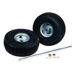 Replacement Set of (2) 10.5" Pneumatic Wheels and Axle Set for Single Cylinder Hand Trucks