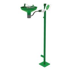 21-1/2 in. 316L Stainless Steel Pedestal Eye/Face Wash Unit in Green Powder Coat