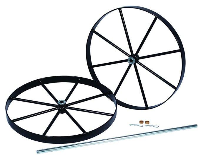 Replacement Set of (2) 20" Steel Wheels and Axle Set for Double Cylinder Hand Trucks 