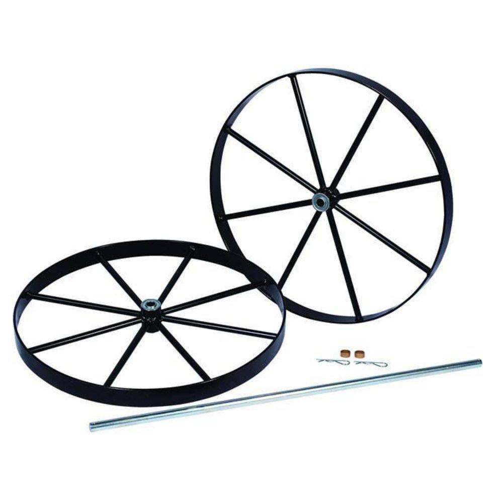 Replacement Set of (2) 20" Steel Wheels and Axle Set for Double Cylinder Hand Trucks 
