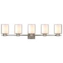 60W 5-Light Medium E-26 Vanity Fixture in Satin Nickel