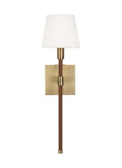 60W 1-Light 20-3/8 in. Wall Sconce in Time Worn Brass