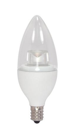 40W 3-3/4 in. B11 LED Light Bulb with a Candelabra E-12 Base Dimmable in Clear/White