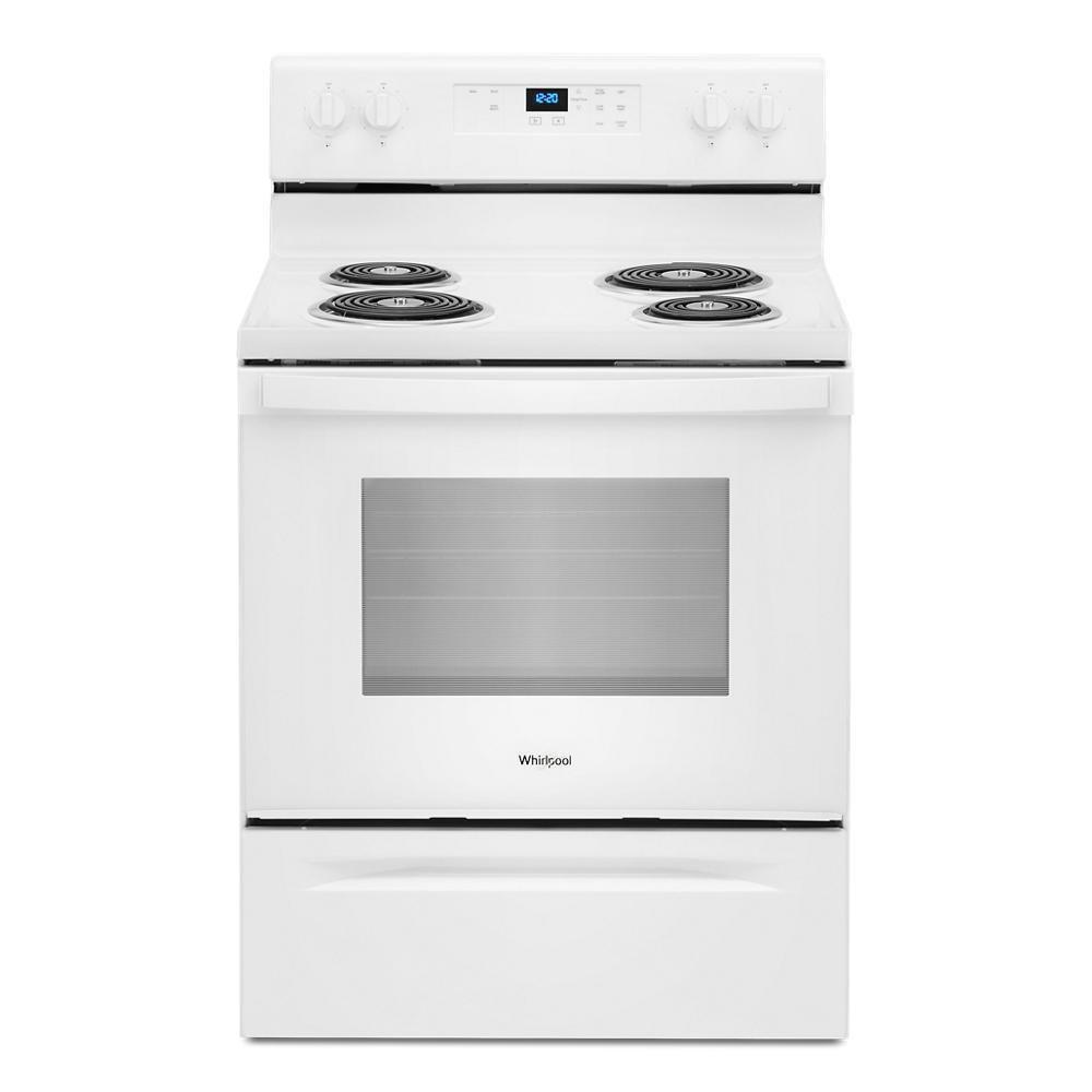 Whirlpool White 29-7/8 in. Electric 4-Burner Coil Freestanding Range 