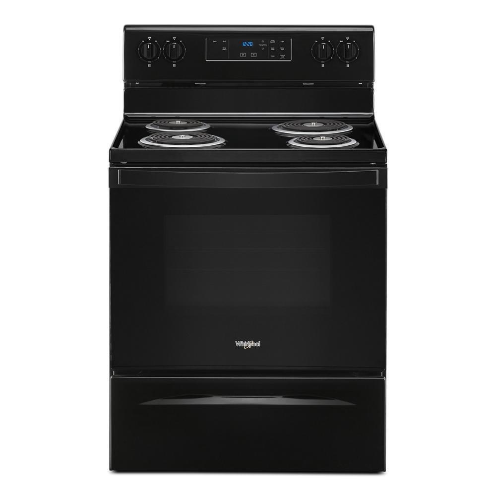Whirlpool Heritage Black 29-7/8 in. Electric 4-Burner Coil Freestanding Range 