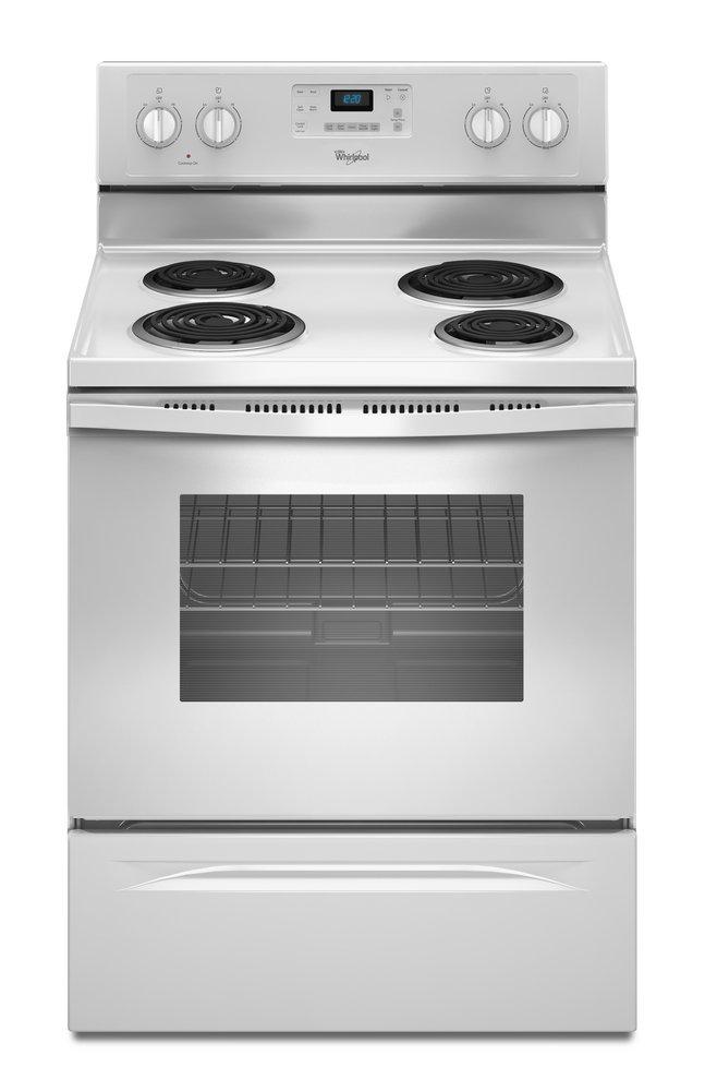 Whirlpool White 29-7/8 in. Electric 4-Burner Coil Freestanding Range 
