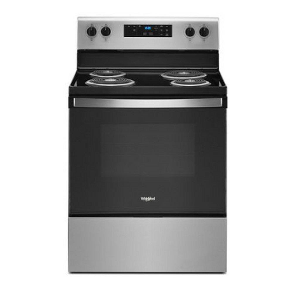 Whirlpool Heritage Stainless Steel 29-7/8 in. Electric 4-Burner Coil Freestanding Range 