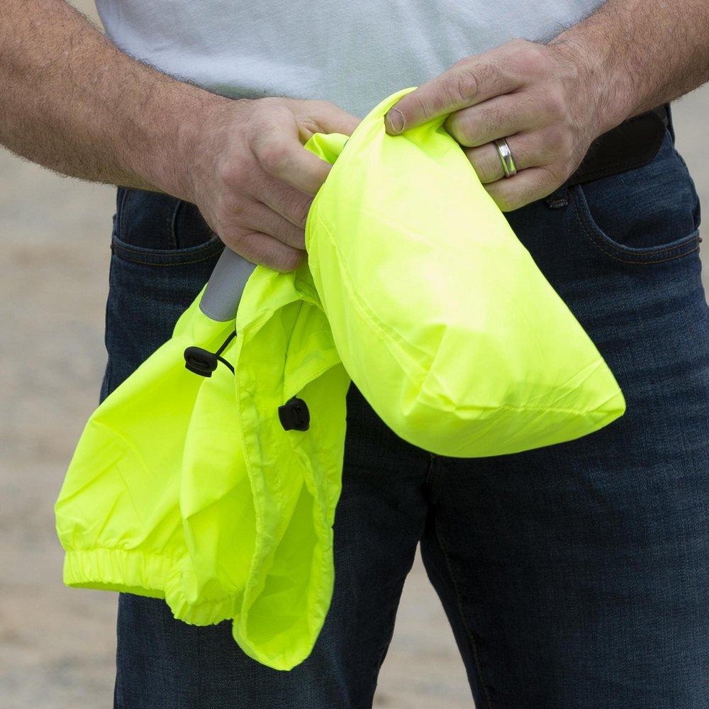 ERB Safety Hi-Viz Lime Polyester Pongee Windbreaker with Hood in Hi-Viz Lime 