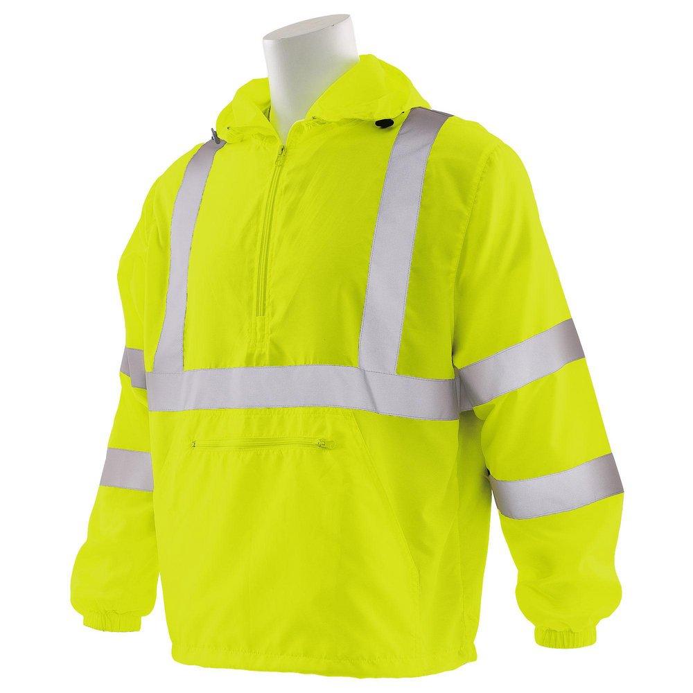 ERB Safety Hi-Viz Lime Polyester Pongee Windbreaker with Hood in Hi-Viz Lime 