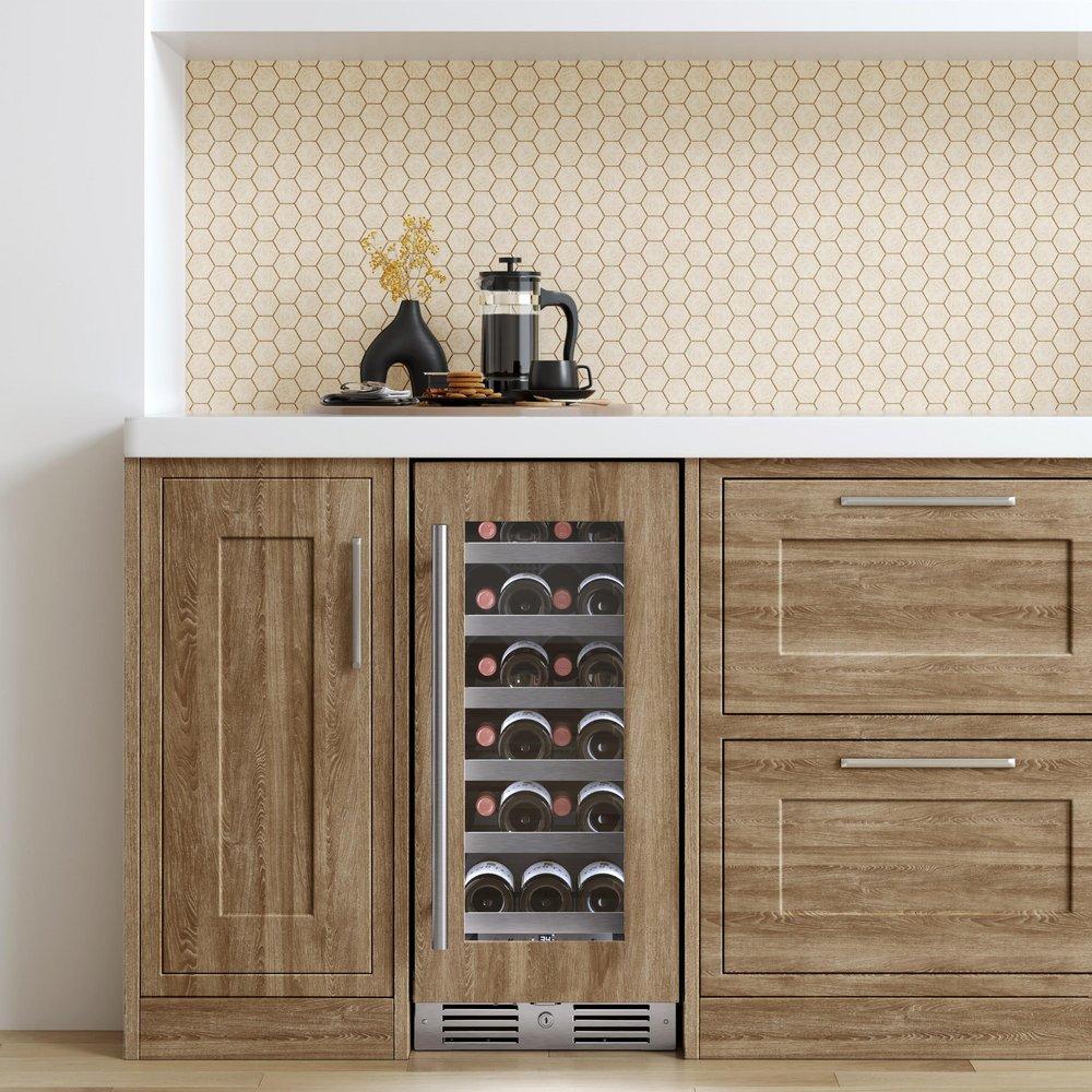 Landmark Panel Ready 15 in. 1.5A 2.89 cf Undercounter Single Zone Wine Cooler with Right Hinge in Panel Ready 