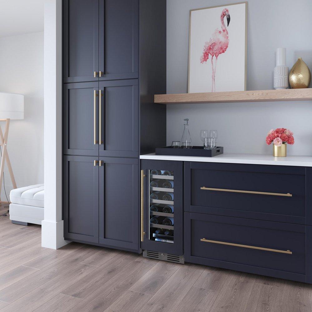 Landmark Panel Ready 15 in. 1.5A 2.89 cf Undercounter Single Zone Wine Cooler with Right Hinge in Panel Ready 