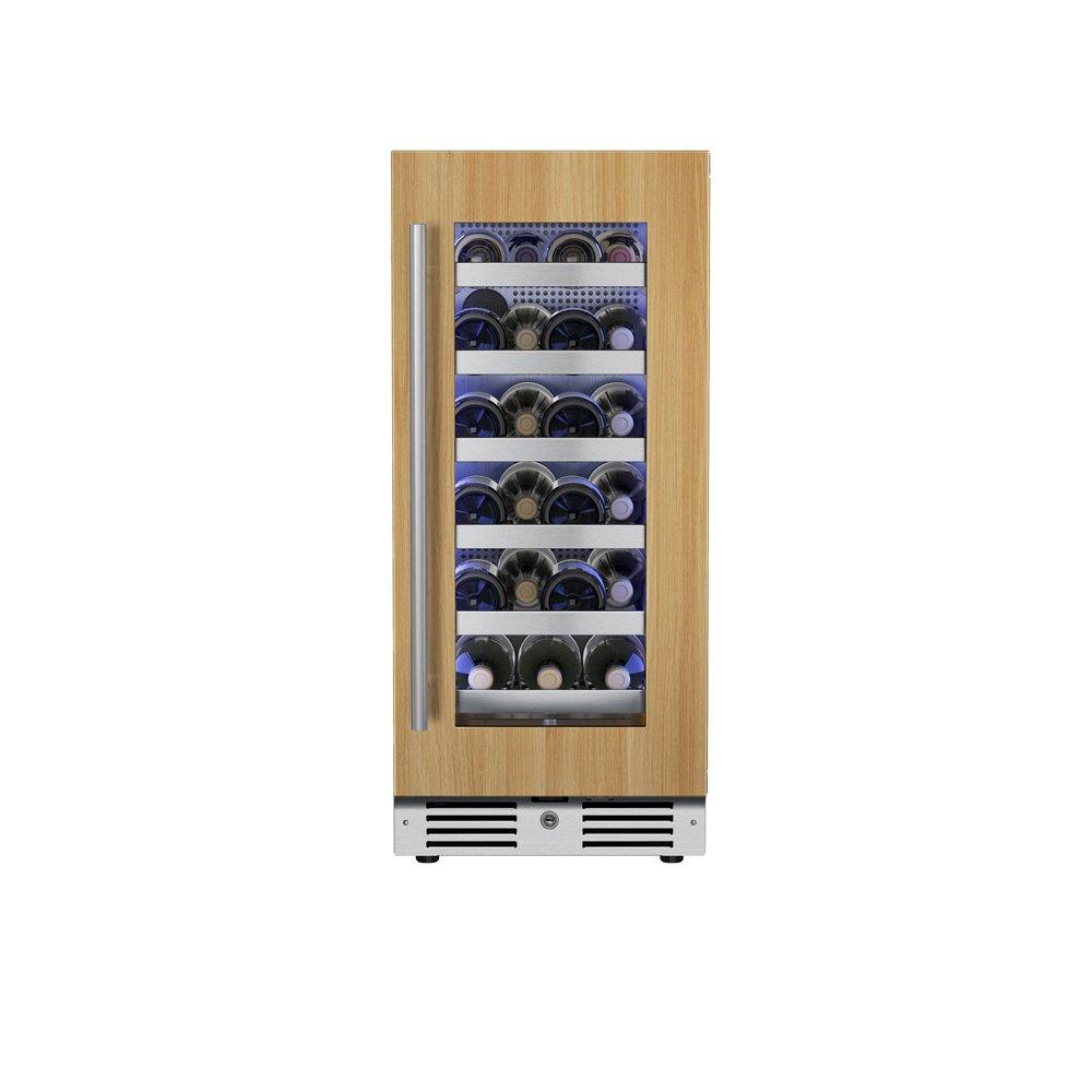 Landmark Panel Ready 15 in. 1.5A 2.89 cf Undercounter Single Zone Wine Cooler with Right Hinge in Panel Ready 