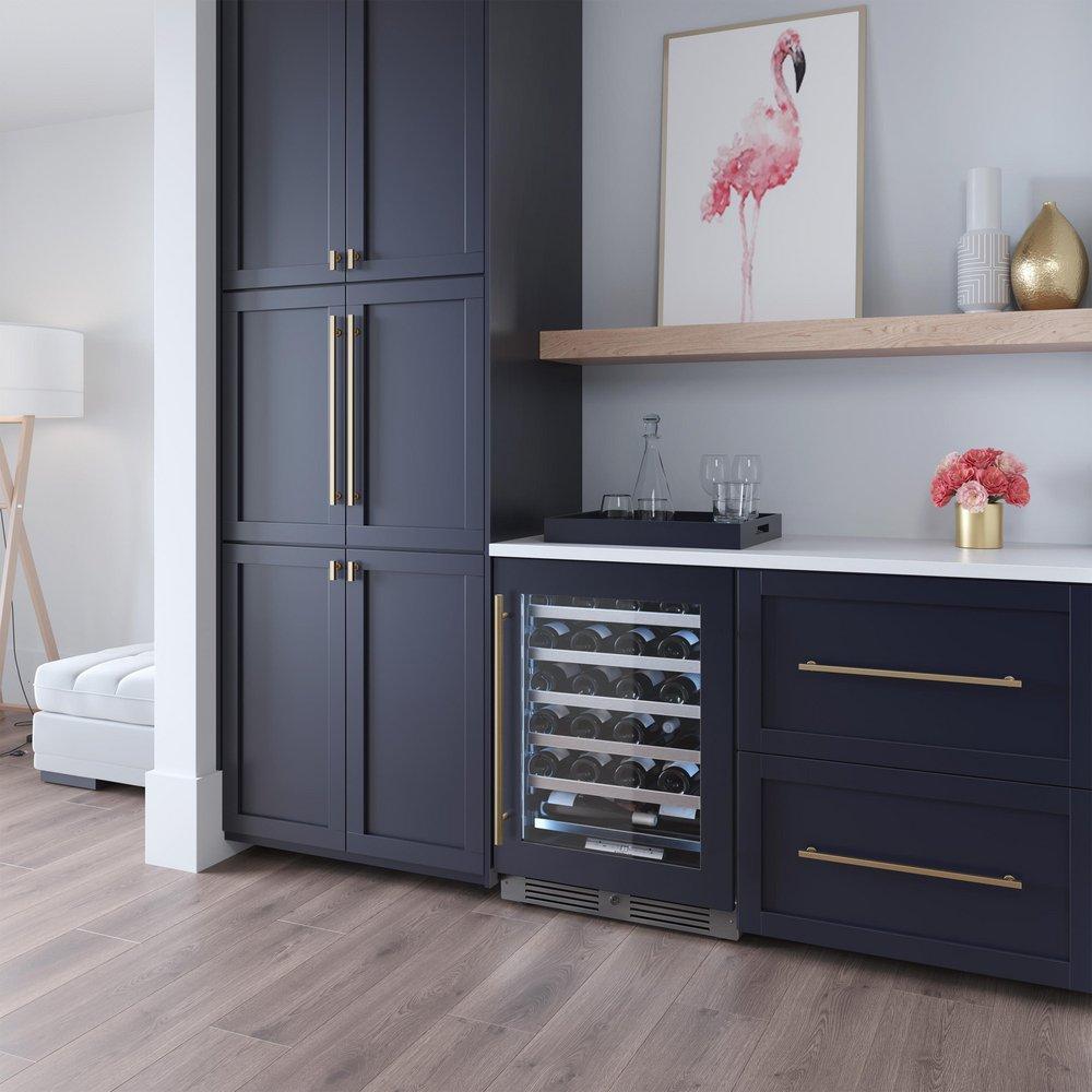 Landmark Panel Ready 24 in. 1.5A 5.21 cf Undercounter Single Zone Wine Cooler with Right Hinge in Panel Ready 