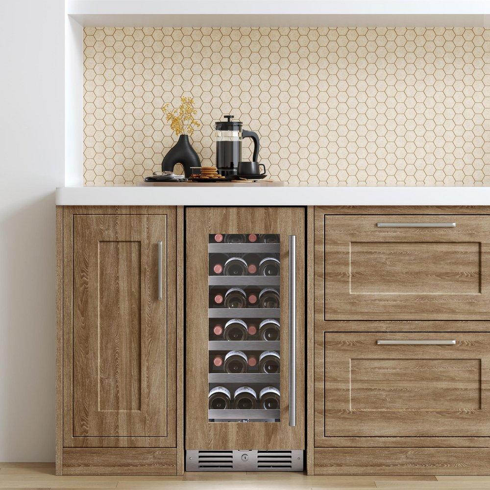 Landmark Panel Ready 15 in. 1.5A 2.89 cf Undercounter Single Zone Wine Cooler with Left Hinge in Panel Ready 