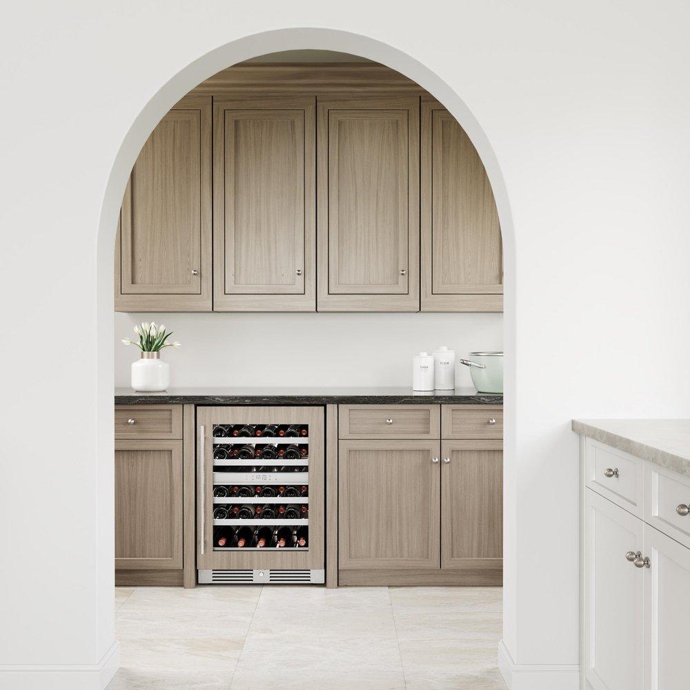 Landmark Panel Ready 24 in. 1.5A 4.76 cf Undercounter Dual Zone Wine Cooler with Right Hinge in Panel Ready 