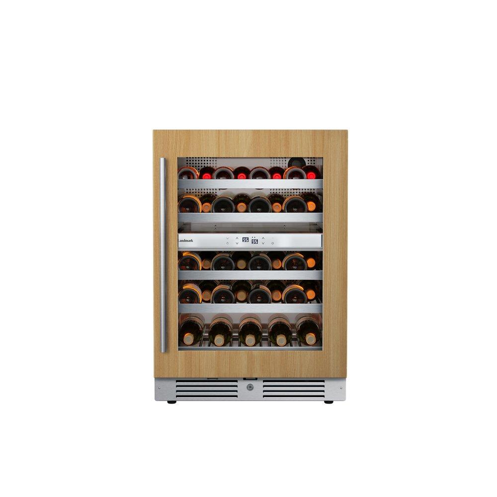 Landmark Panel Ready 24 in. 1.5A 4.76 cf Undercounter Dual Zone Wine Cooler with Right Hinge in Panel Ready 