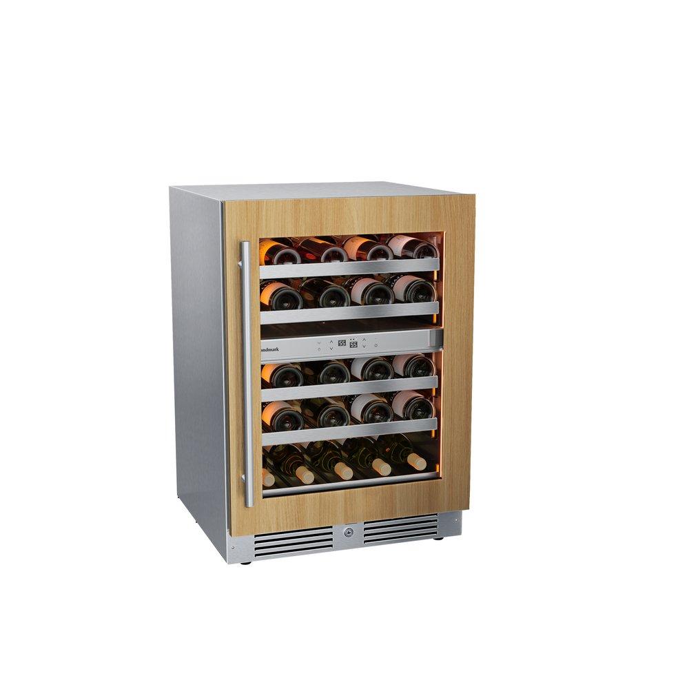 Landmark Panel Ready 24 in. 1.5A 4.76 cf Undercounter Dual Zone Wine Cooler with Right Hinge in Panel Ready 