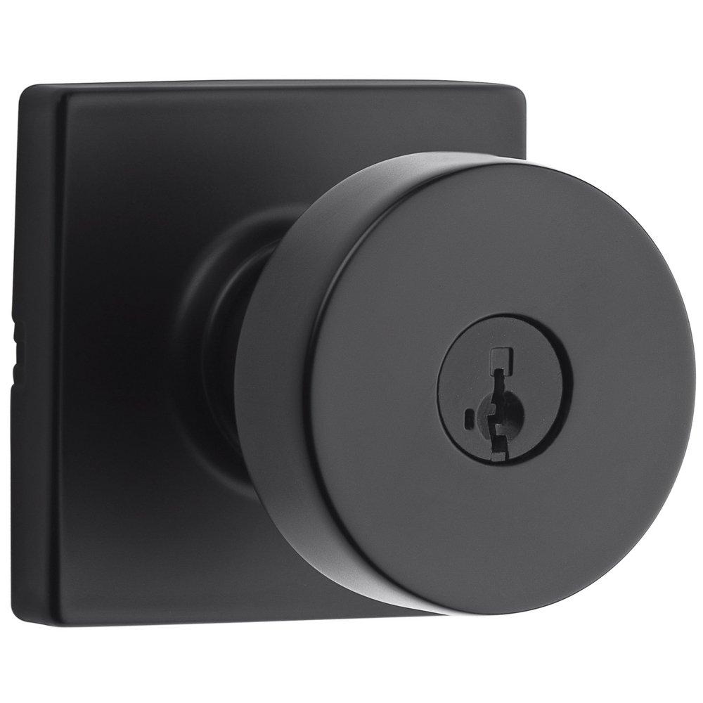 Kwikset Matte Black 2-1/8 in. Door Knob 
