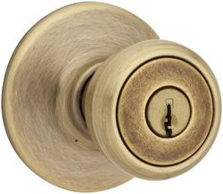 Kwikset Tylo Keyed Entry Knob, Antique Brass