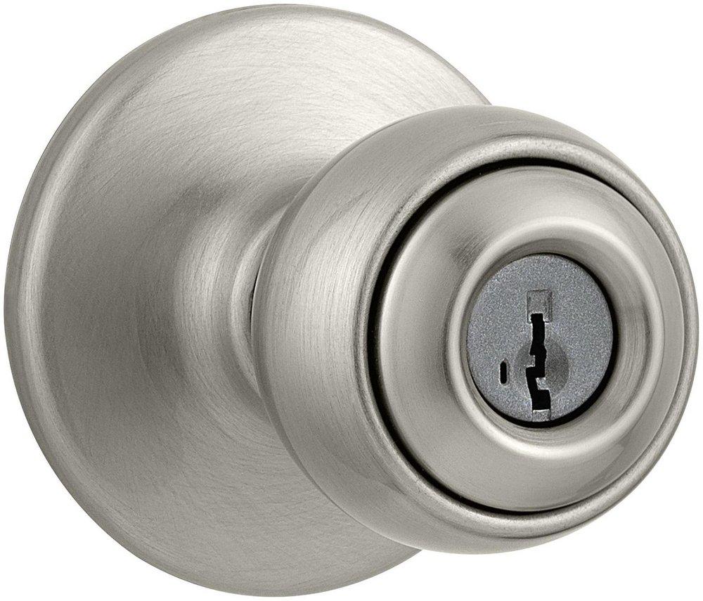 Kwikset Polo Keyed Entry Knob with SmartKey Security, Satin Nickel 