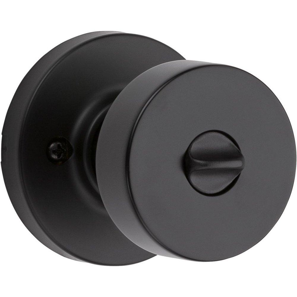 Kwikset Matte Black Metal Round Door Knob 