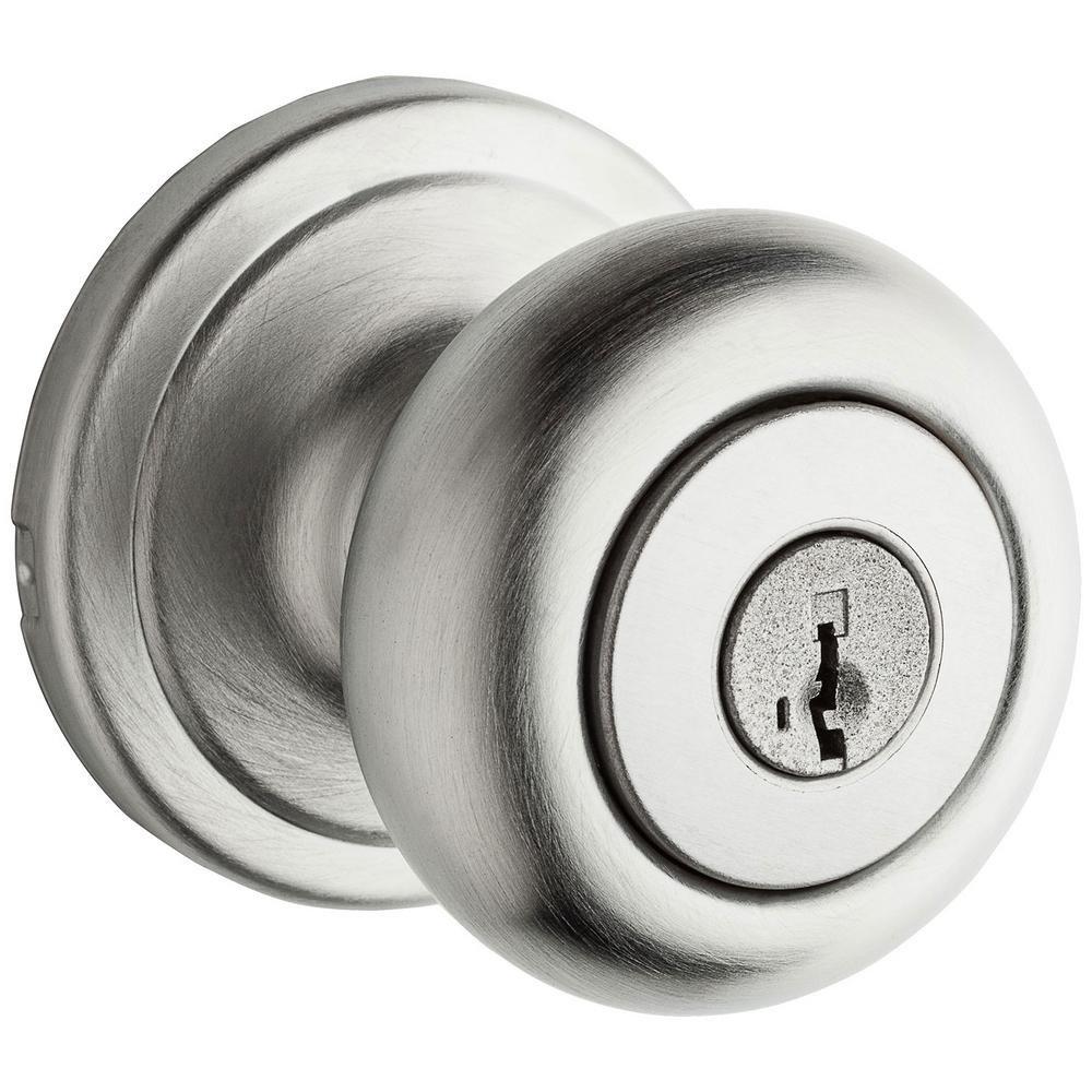 Kwikset Hancock Keyed Entry Knob with SmartKey Security, Satin Chrome 