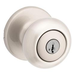 Kwikset Cove Keyed Entry Knob with SmartKey, Satin Nickel