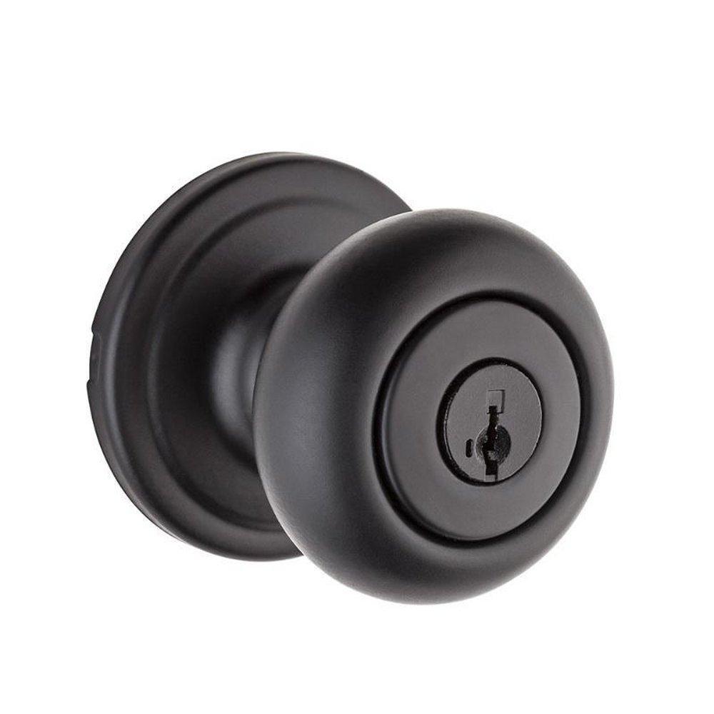 Kwikset Hancock Keyed Entry Knob with SmartKey Security, Iron Black 
