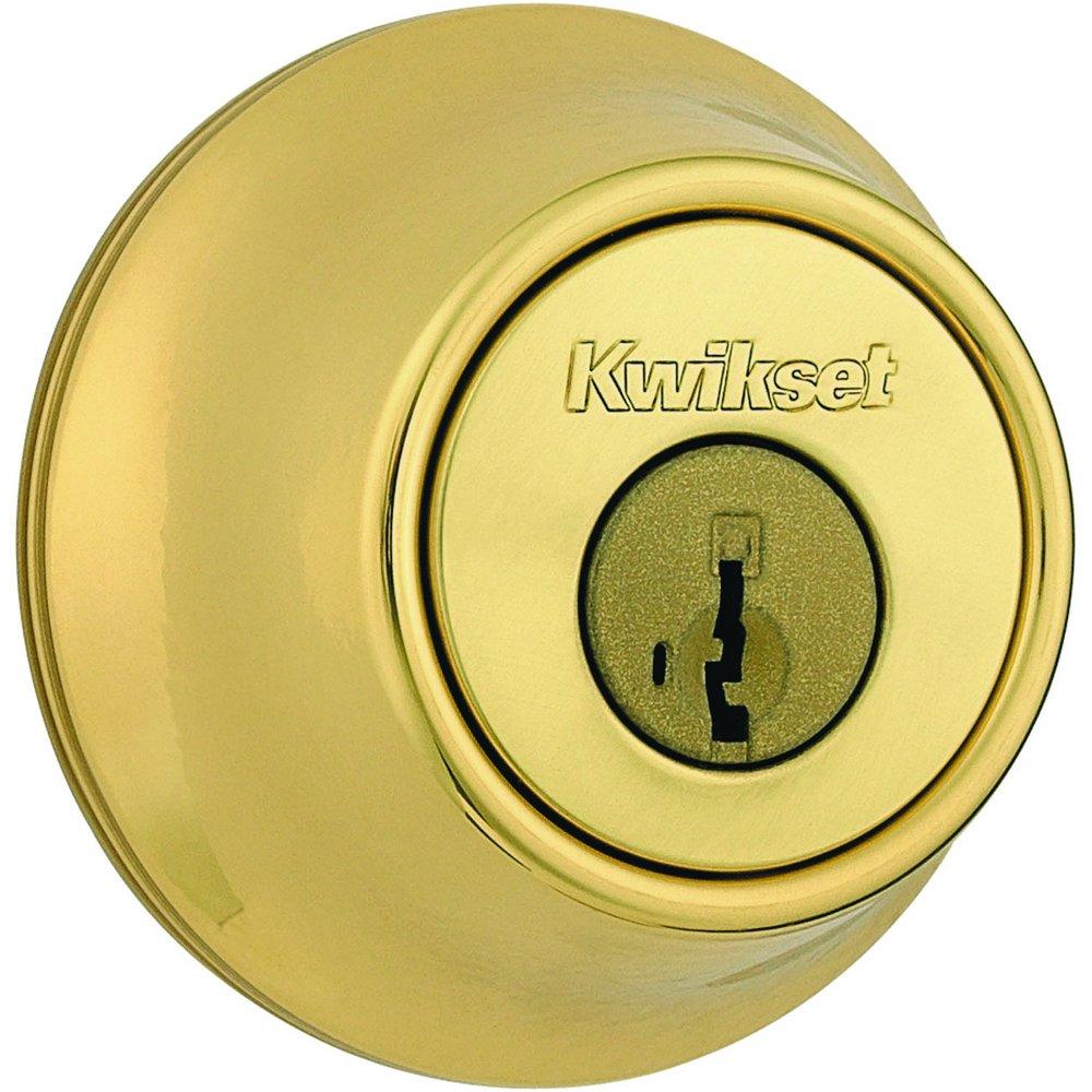 Kwikset Polished Brass 2-1/2 x 27/32 in. Deadbolt Lock 