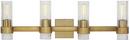 60W 4-Light Medium E-26 Vanity Fixture in Burnished Brass
