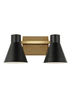 60W 2-Light Medium E-26 Vanity Fixture in Satin Brass
