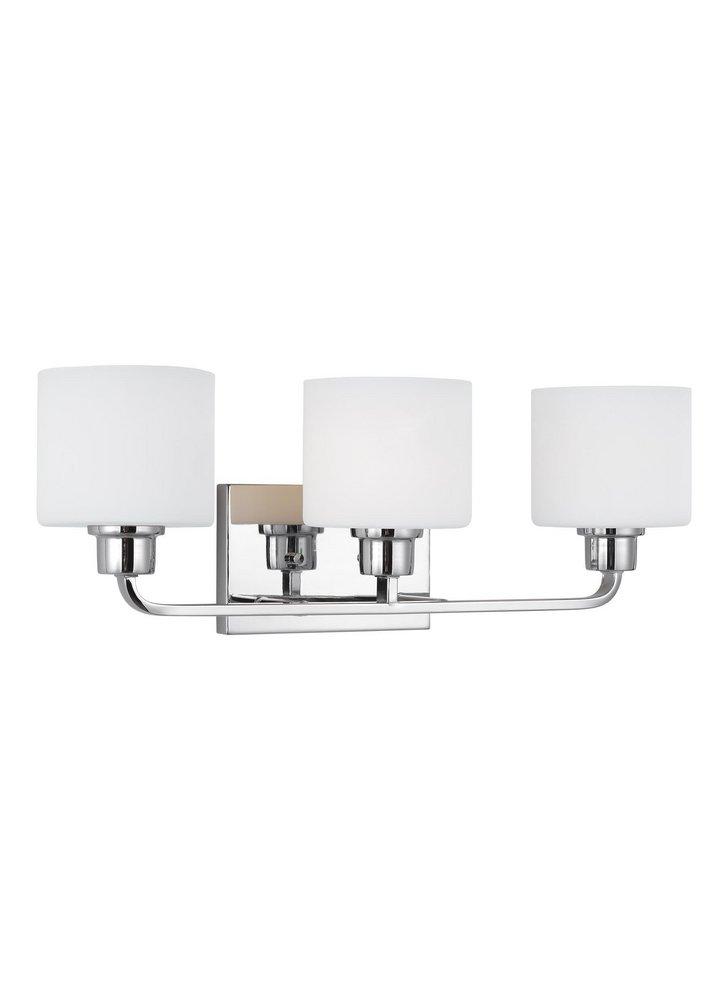 Visual Comfort & Co. Generation Lighting Chrome 100W 3-Light Medium E-26 Vanity Fixture 