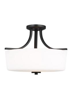 100W 3-Light Medium E-26 Semi-Flush Mount Ceiling Fixture in Midnight Black