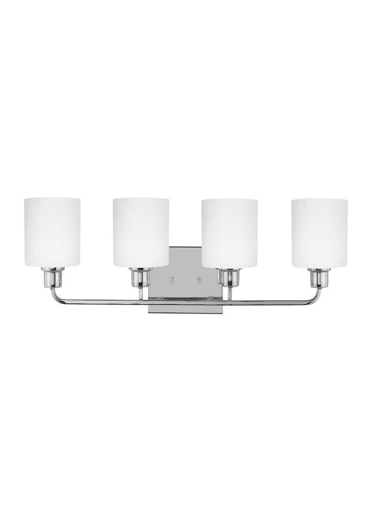 Visual Comfort & Co. Generation Lighting Chrome 100W 4-Light Medium E-26 Vanity Fixture 
