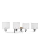 Visual Comfort & Co. Generation Lighting Chrome 100W 4-Light Medium E-26 Vanity Fixture 